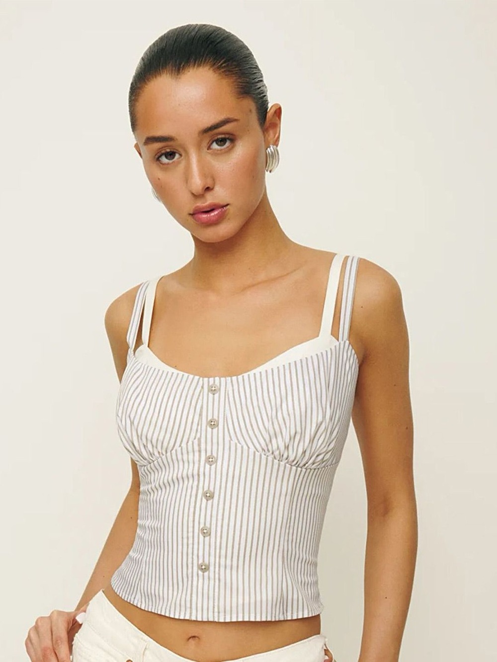 Reformation Striped Bustier Tank Top Size 0